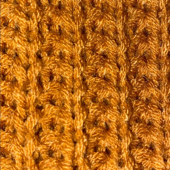 Mustard Knit Sweater! Cropped with fray, cute! - Picture 3 of 3